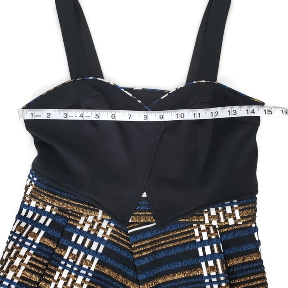 NWT Anthropologie Nathalie Peplum Metallic Plaid Top By Deletta SZ XS Academia - Picture 7 of 14